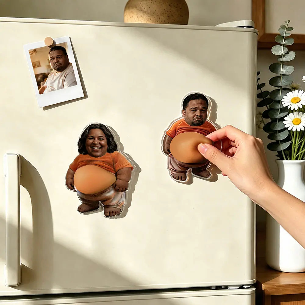 Imán de nevera personalizado cara squishy regalo único Día del Padre