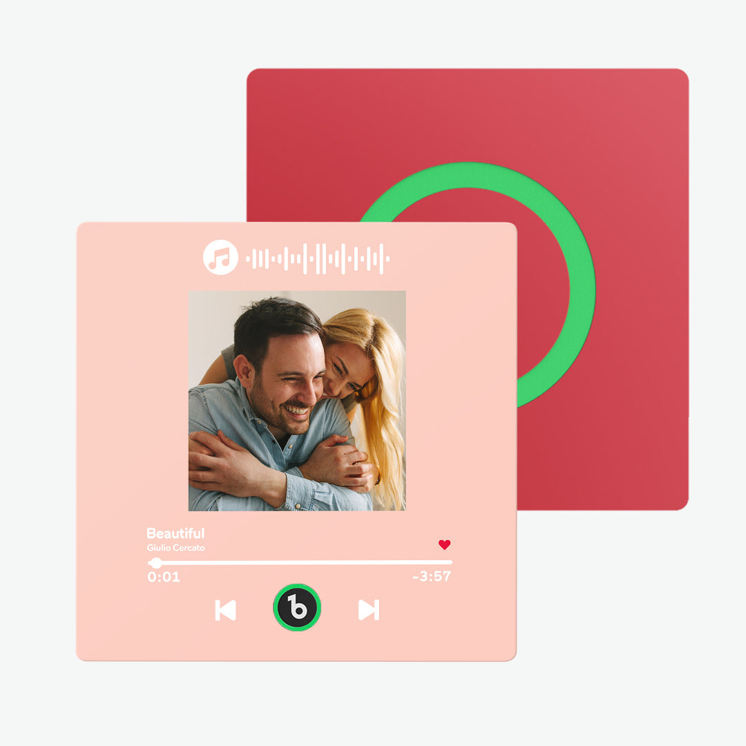 Imán de nevera personalizado con foto y música, regalo único para pareja