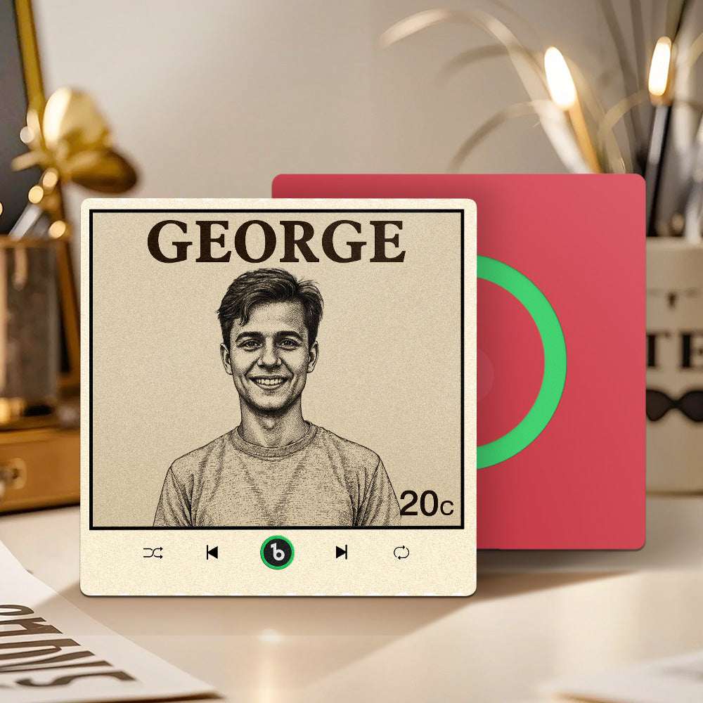 Imán de nevera personalizado retrato vintage música foto regalo único