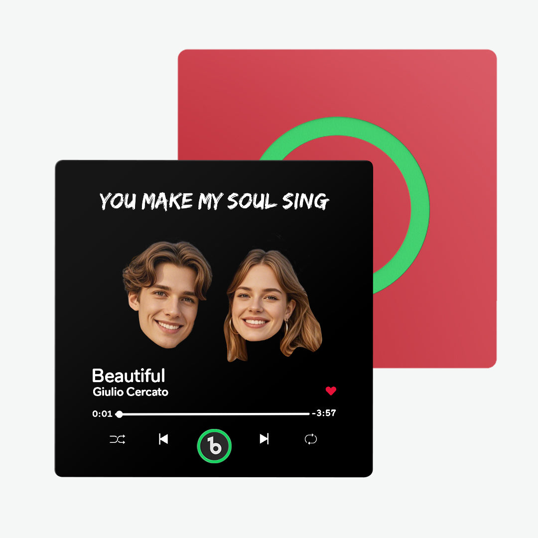 Imán de nevera personalizado cara texto álbum música regalo para pareja