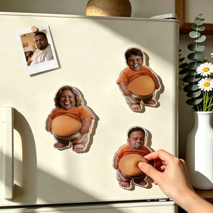 Imán de nevera personalizado 3 pegatinas cara suave regalo divertido Día del Padre
