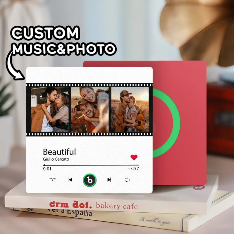 Imán de Nevera Personalizado con Música y Foto Regalo Único para Parejas