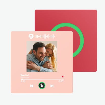 Imán de nevera personalizado con foto y música, regalo único para pareja
