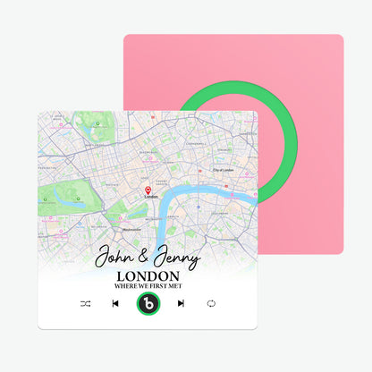 Imán de nevera personalizado mapa colorido regalo único San Valentín