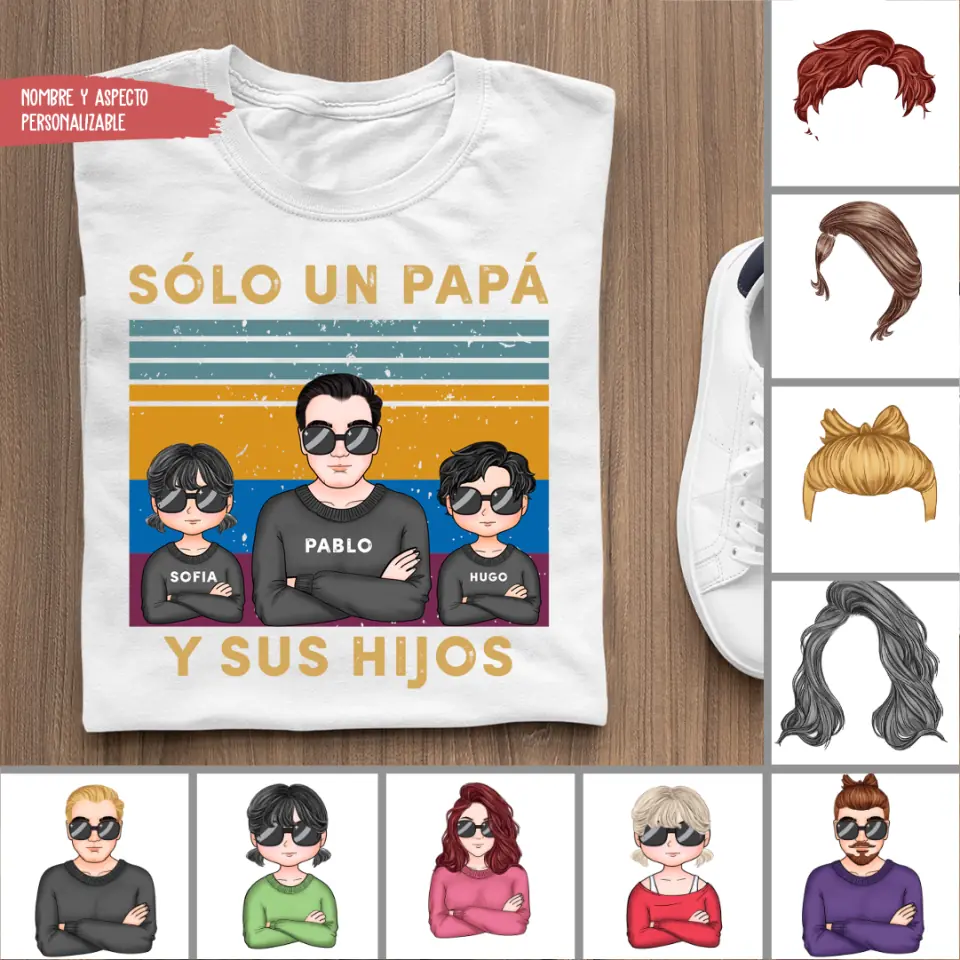 Camiseta Regalos Para Papa Sólo un papá y sus hijos