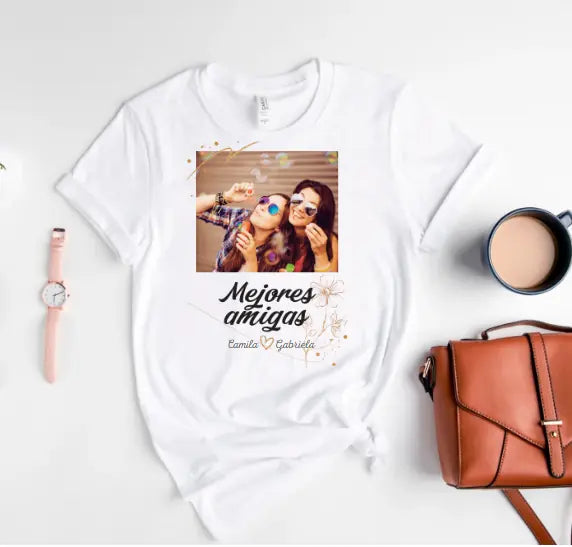 Mejores amigas - Camiseta con tu propia foto