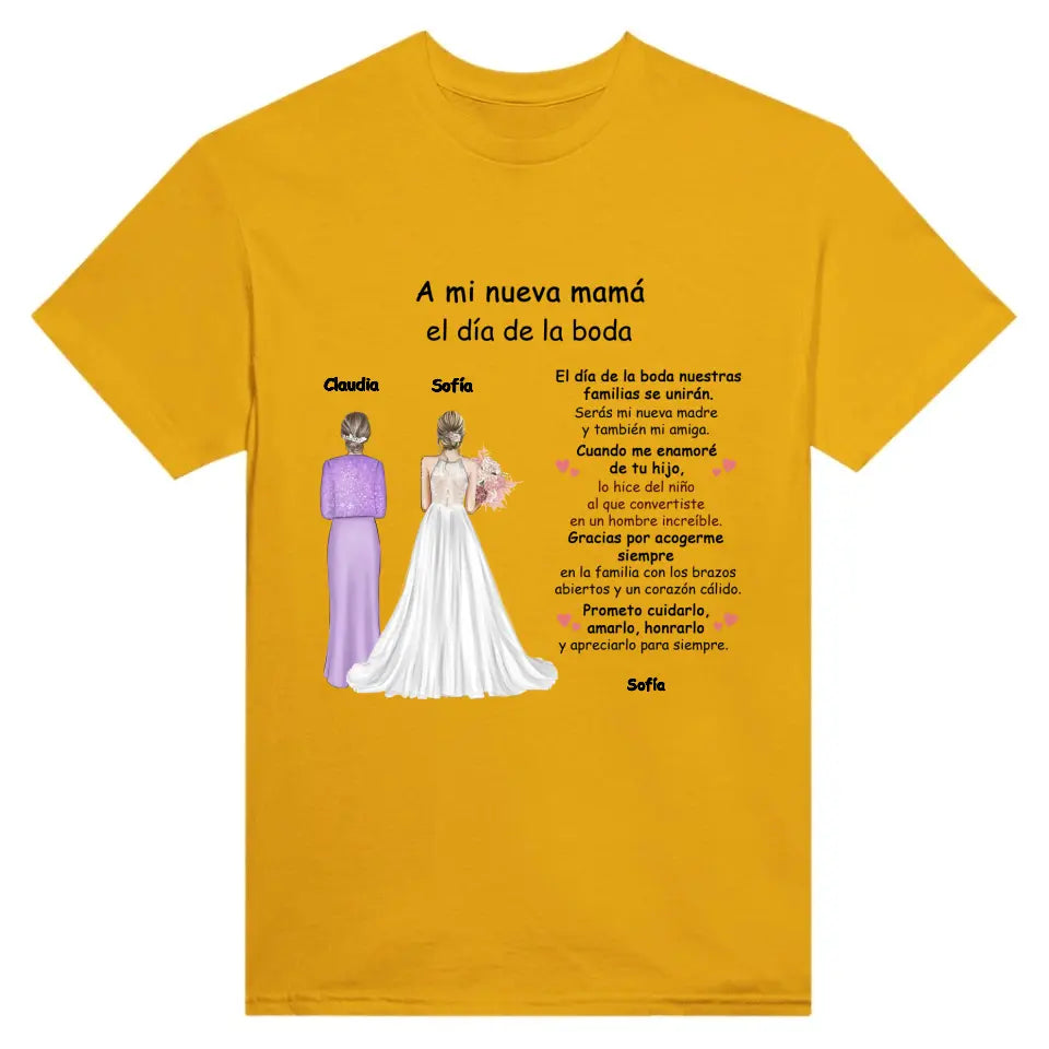 A mi nueva mamá el día de la boda