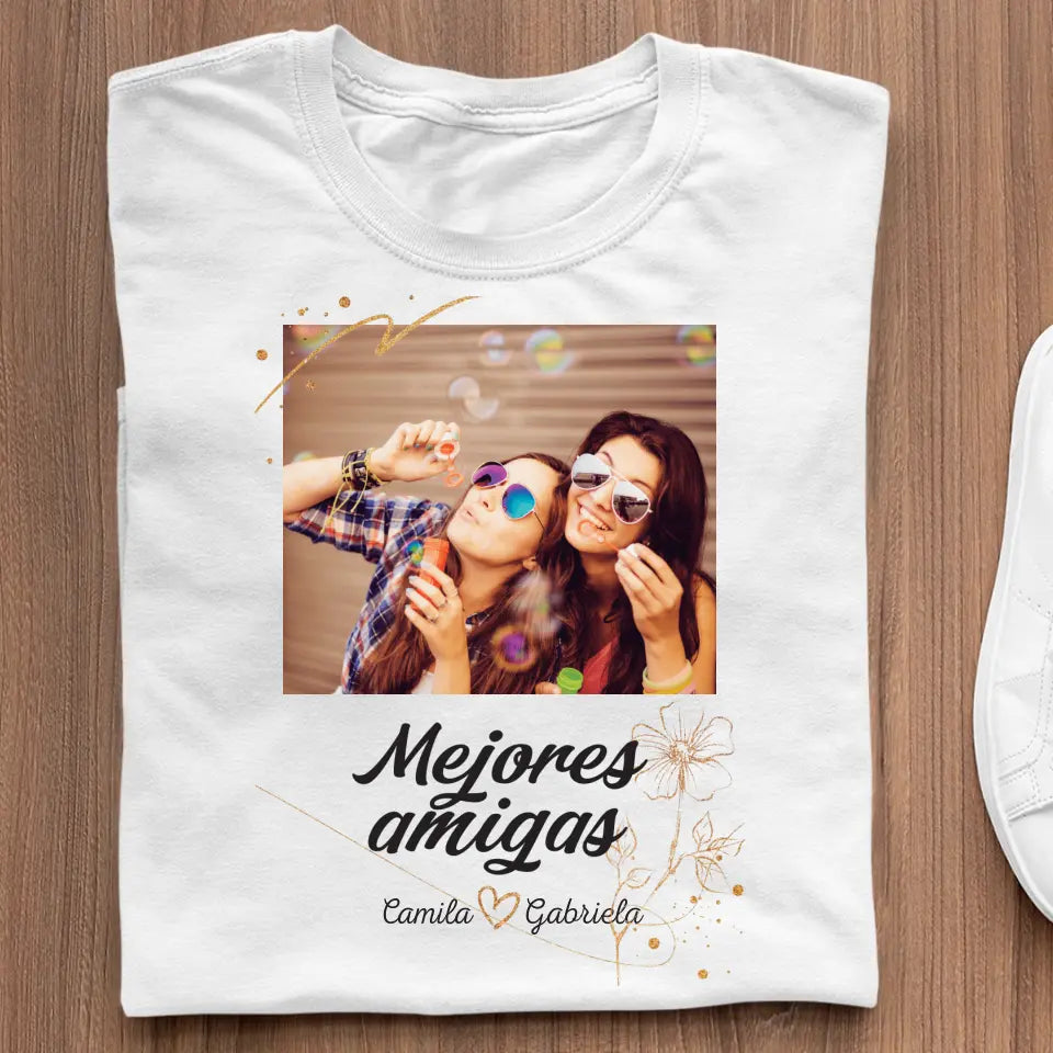 Mejores amigas - Camiseta con tu propia foto