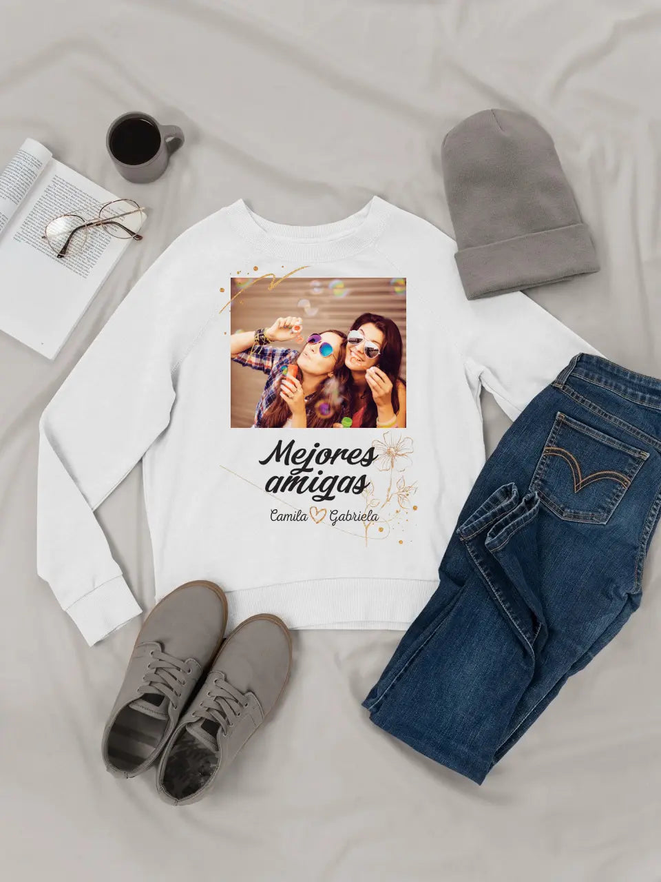 Mejores amigas - Camiseta con tu propia foto