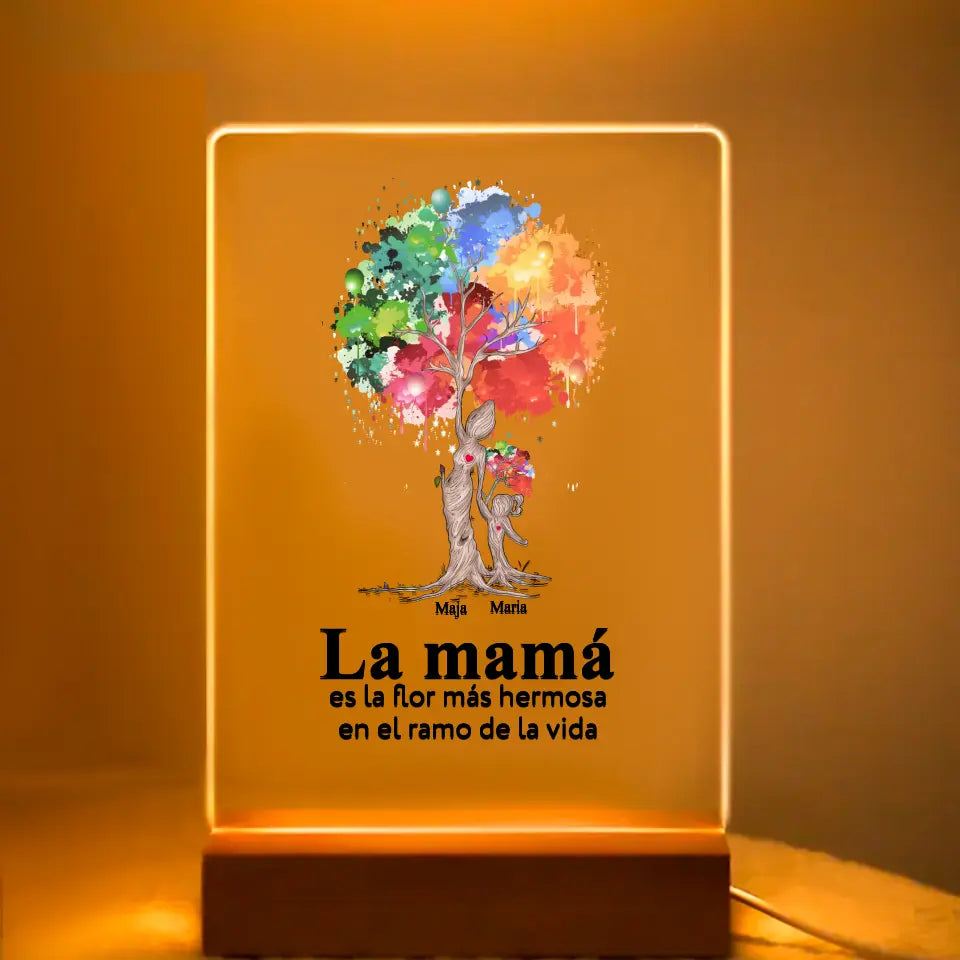 Vidrio acrílico - La mamá es la flor más hermosa en el ramo de la vida