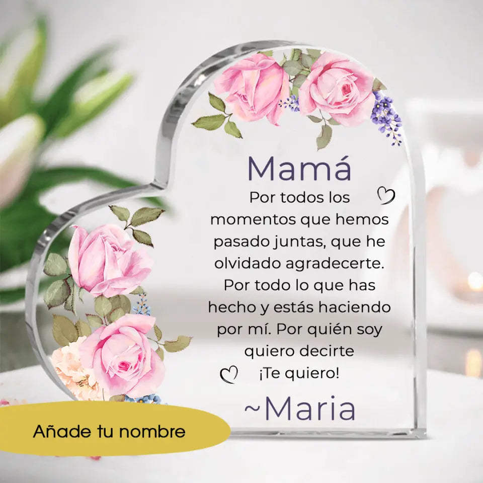 Vidrio acrílico - "corazón" Regalo Para Mamá Vidrio acrílico - MAMÁ POR TODOS LOS MOMENTOS