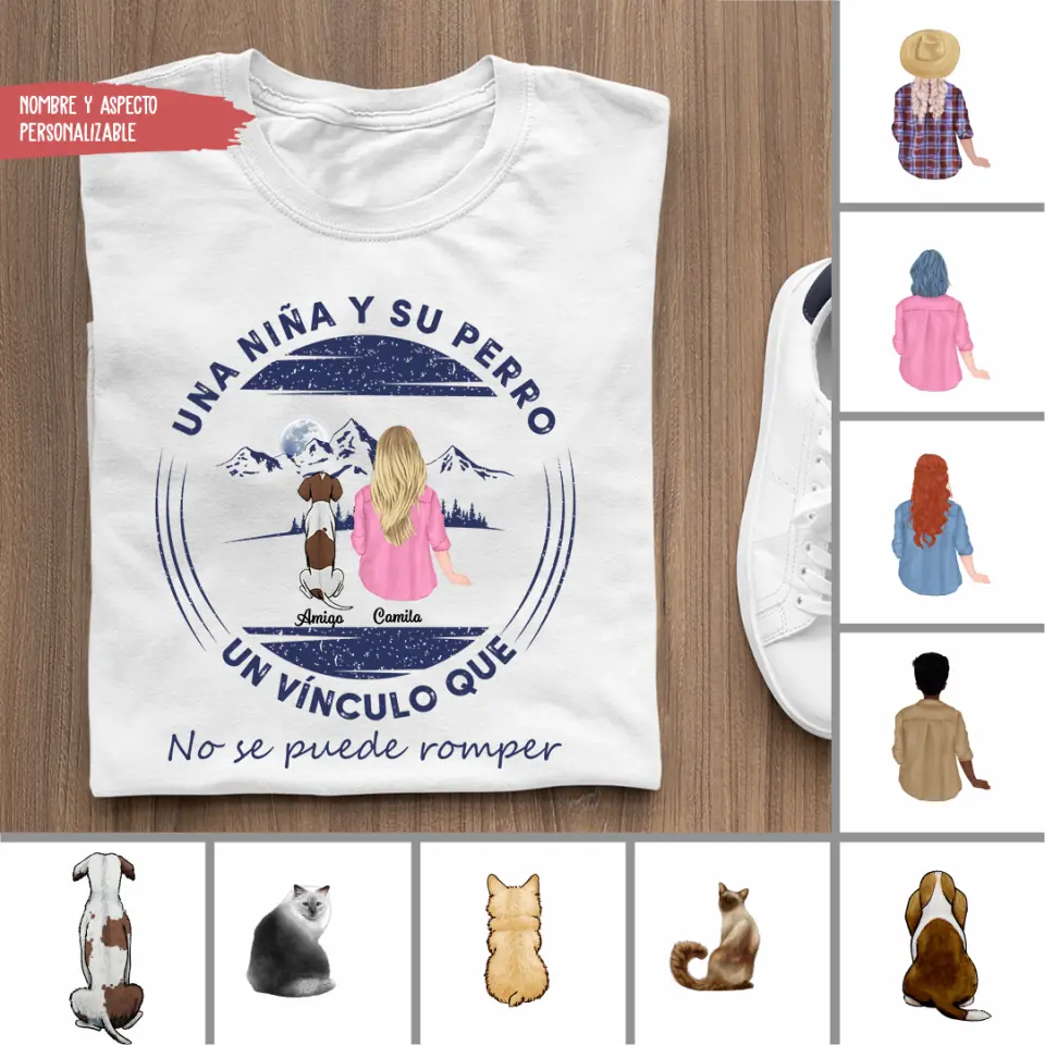 Camiseta - Una niña y su perro