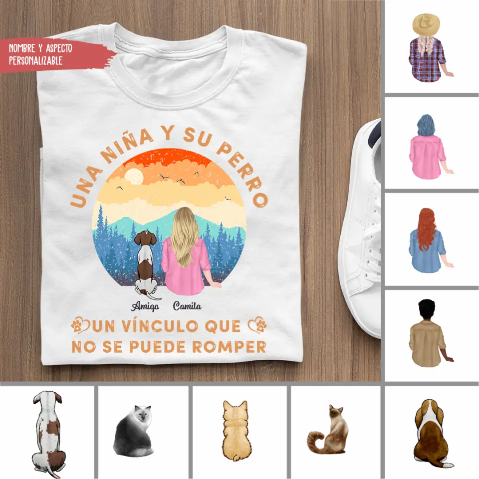 Camiseta - Regalos Una niña y su perro