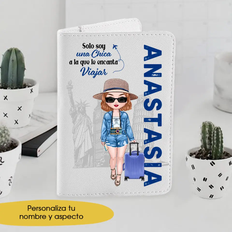 Funda de pasaporte - Solo soy una chica a la que le encanta viajar