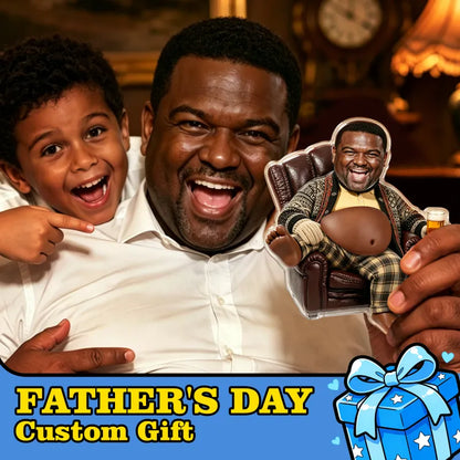 Imán de nevera personalizado cara papá con barriga suave regalo divertido único