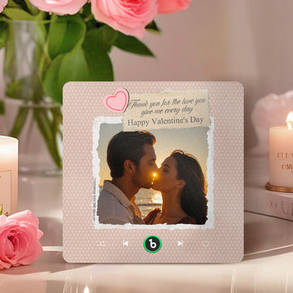 Imán de nevera personalizado con foto y texto corazón regalo San Valentín
