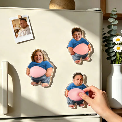 Imán de nevera personalizado 3 pegatinas cara suave regalo divertido Día del Padre