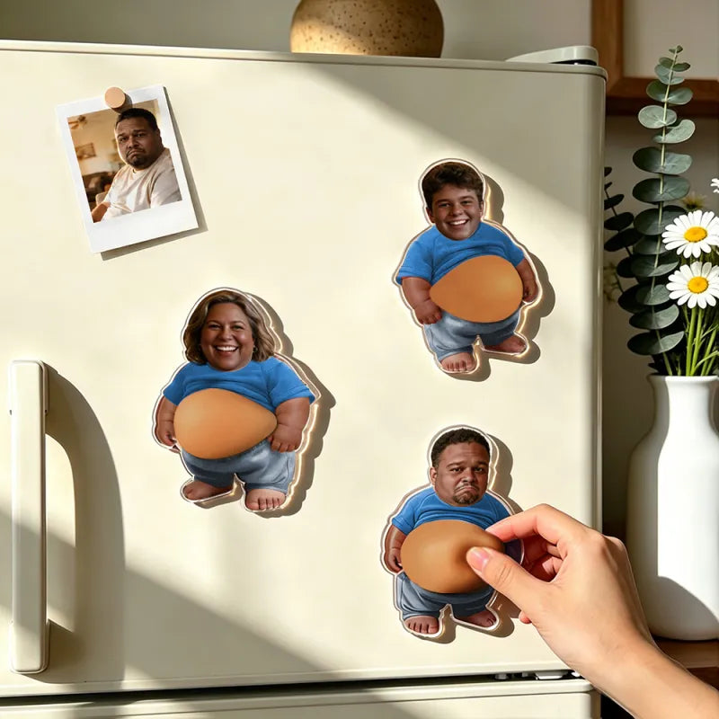 Imán de nevera personalizado 3 pegatinas cara suave regalo divertido Día del Padre