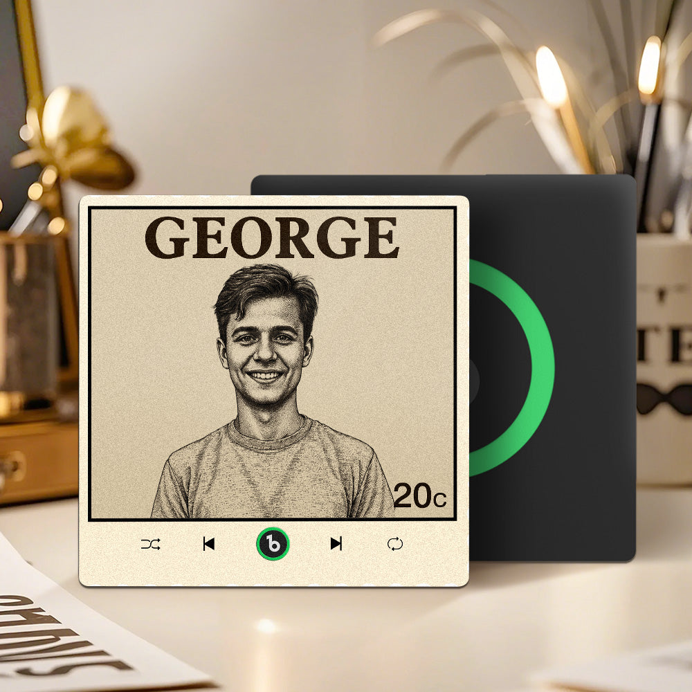 Imán de nevera personalizado retrato vintage música foto regalo único