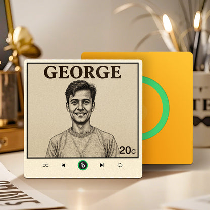 Imán de nevera personalizado retrato vintage música foto regalo único