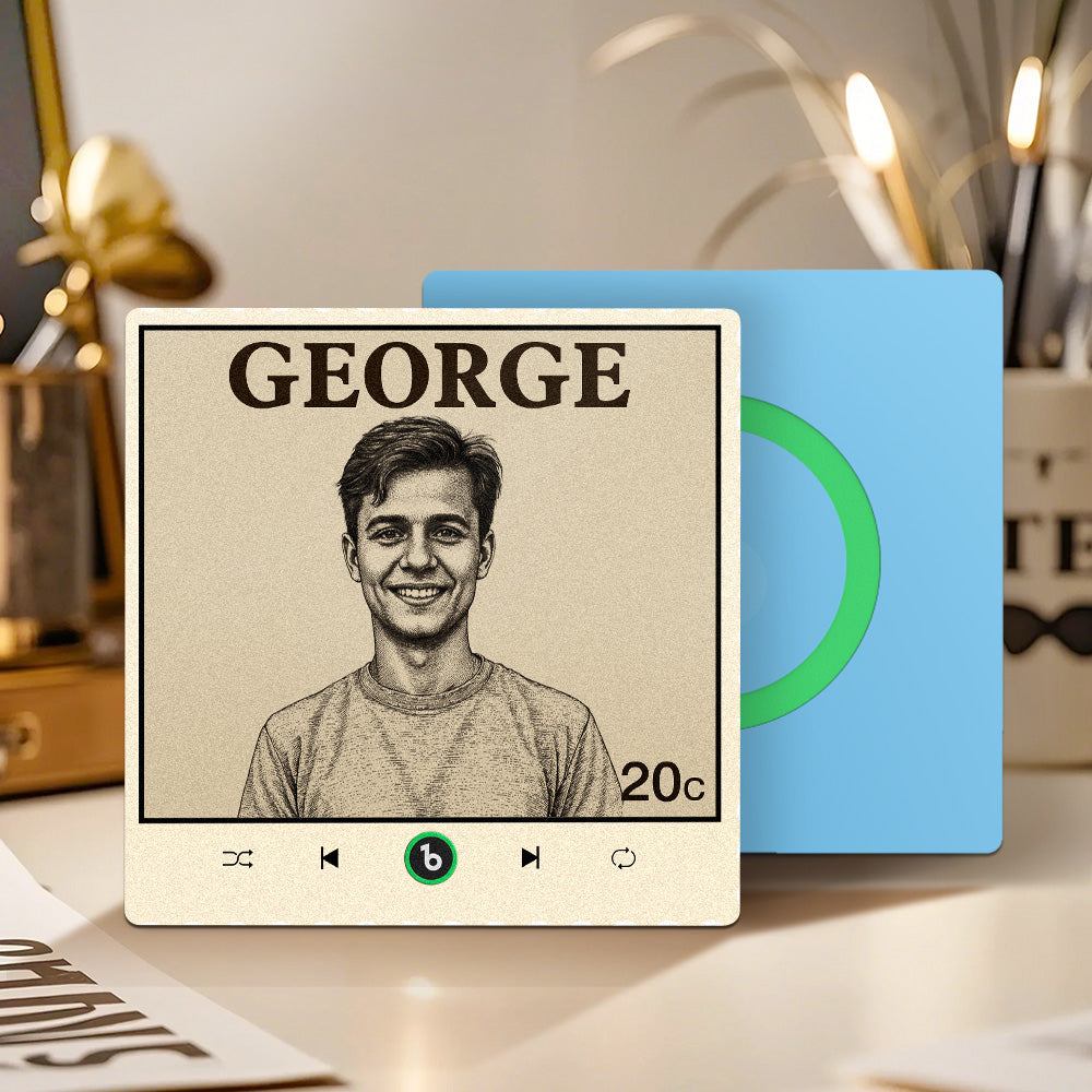 Imán de nevera personalizado retrato vintage música foto regalo único