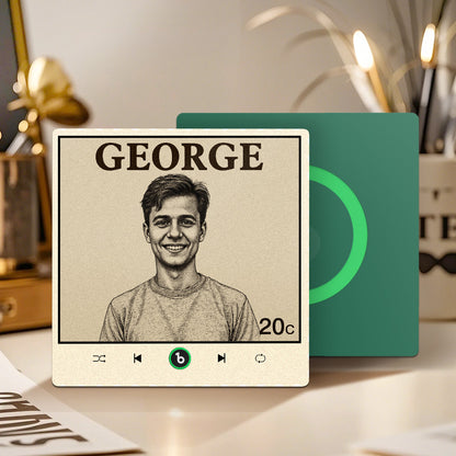 Imán de nevera personalizado retrato vintage música foto regalo único