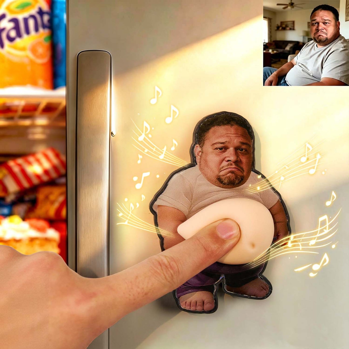 Imán de nevera personalizado con foto y sonido, regalo único para pareja
