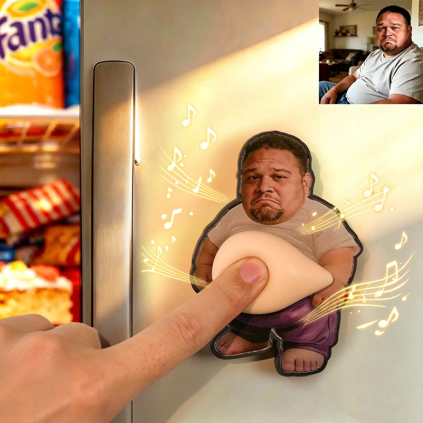 Imán de nevera personalizado con foto y sonido, regalo único para pareja