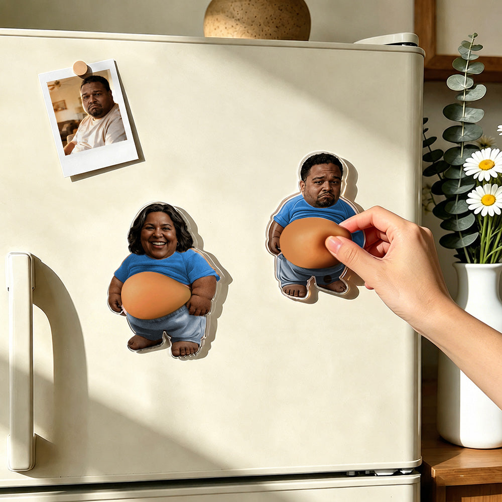 Imán de nevera personalizado 2 pegatinas cara suave regalo divertido Día del Padre