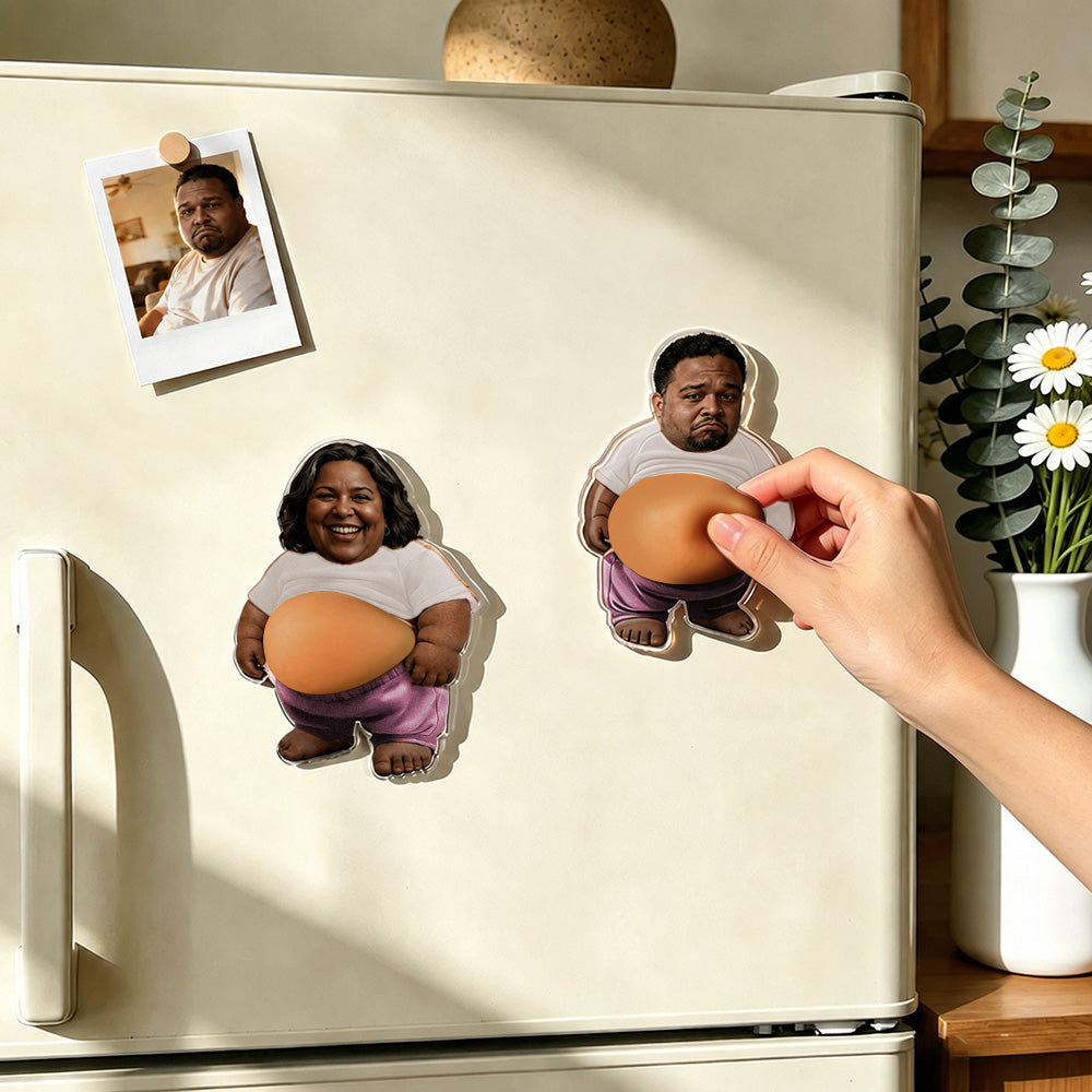Imán de nevera personalizado 2 pegatinas cara suave regalo divertido Día del Padre