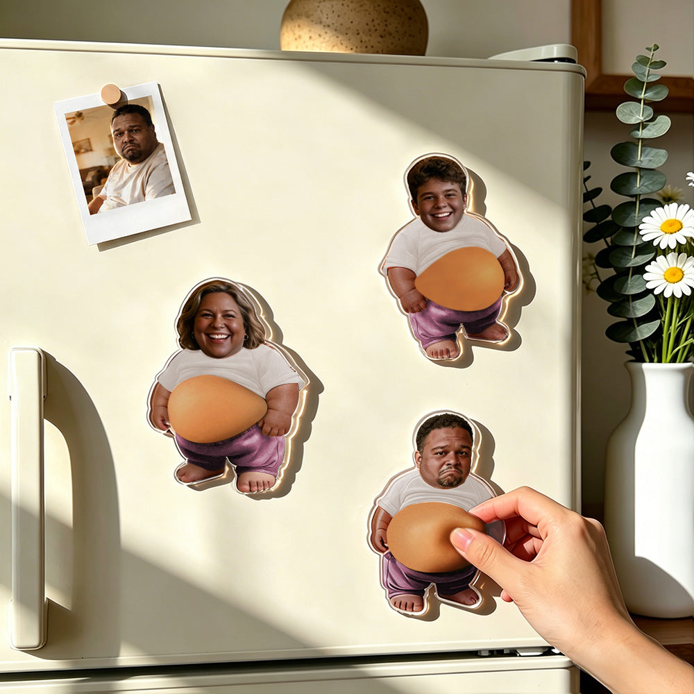 Imán de nevera personalizado 3 pegatinas cara suave regalo divertido Día del Padre