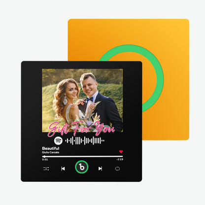 Imán de Nevera Personalizado con Música y Foto Regalo Único para Parejas