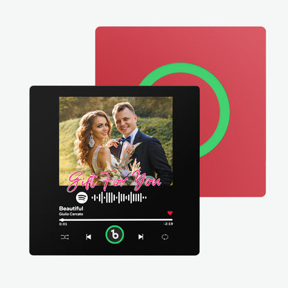 Imán de Nevera Personalizado con Música y Foto Regalo Único para Parejas