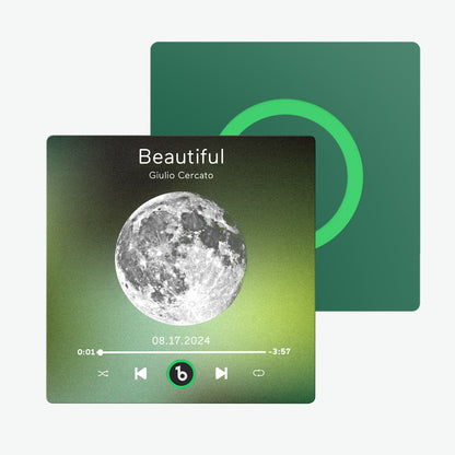 Imán de nevera personalizado de música con frase de luna y foto única