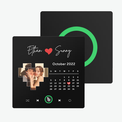 Imán de Nevera Personalizado con Música y Foto Regalo Único para Parejas