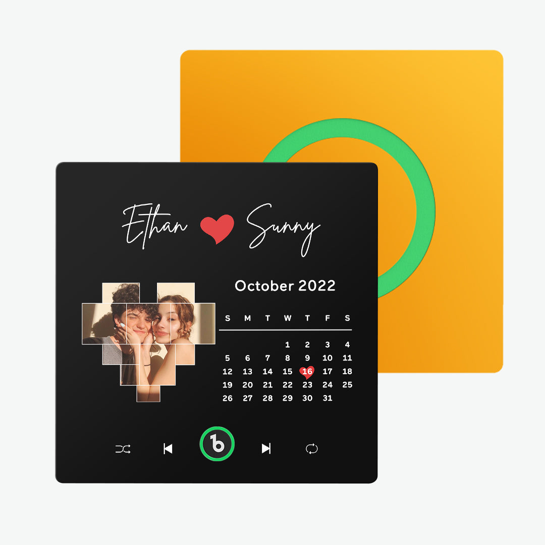 Imán de nevera personalizado calendario musical foto regalo único para pareja