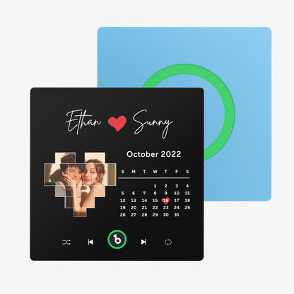 Imán de Nevera Personalizado con Música y Foto Regalo Único para Parejas