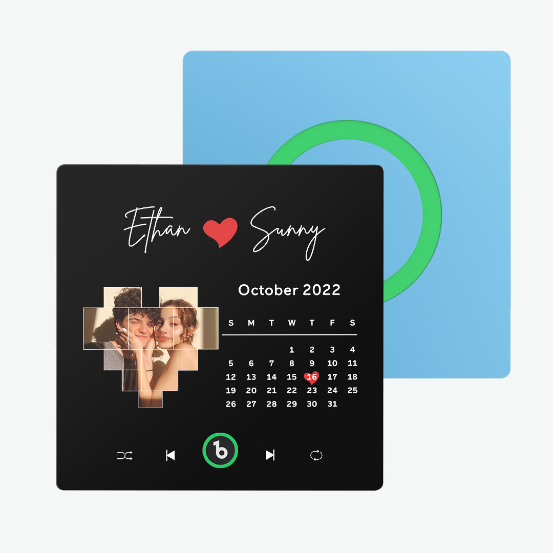 Imán de nevera personalizado calendario musical foto regalo único para pareja
