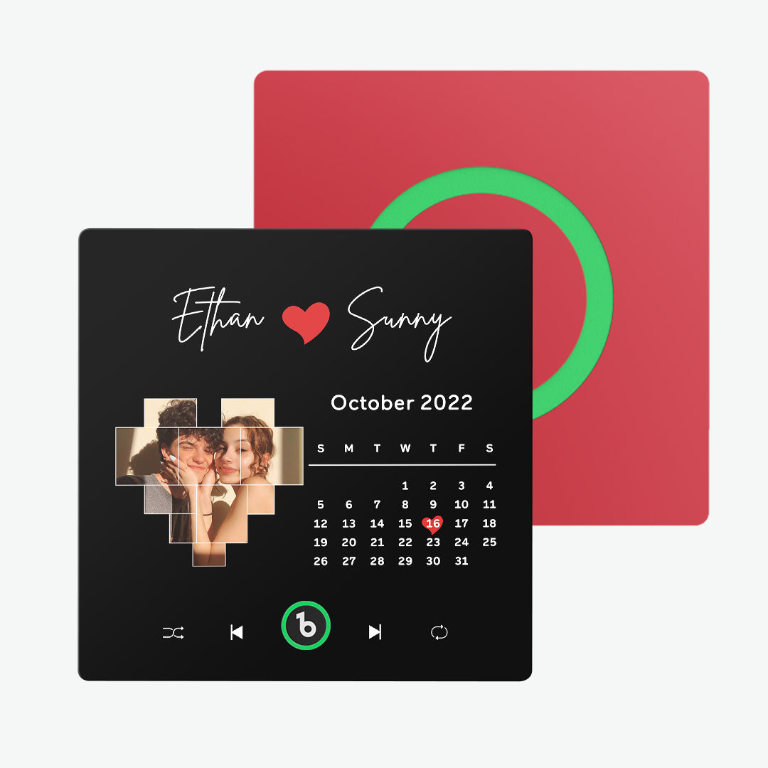 Imán de nevera personalizado calendario musical foto regalo único para pareja