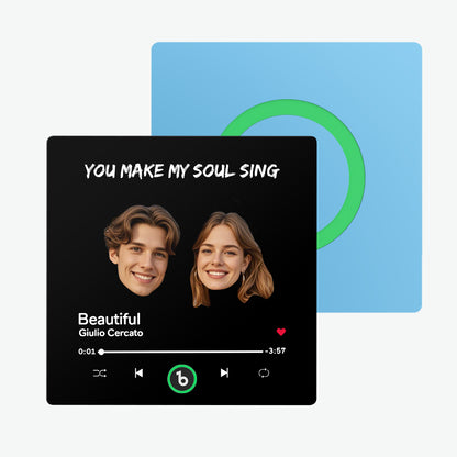 Imán de nevera personalizado cara texto álbum música regalo para pareja