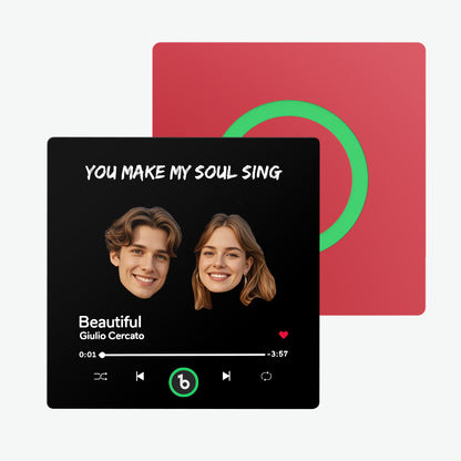Imán de nevera personalizado cara texto álbum música regalo para pareja