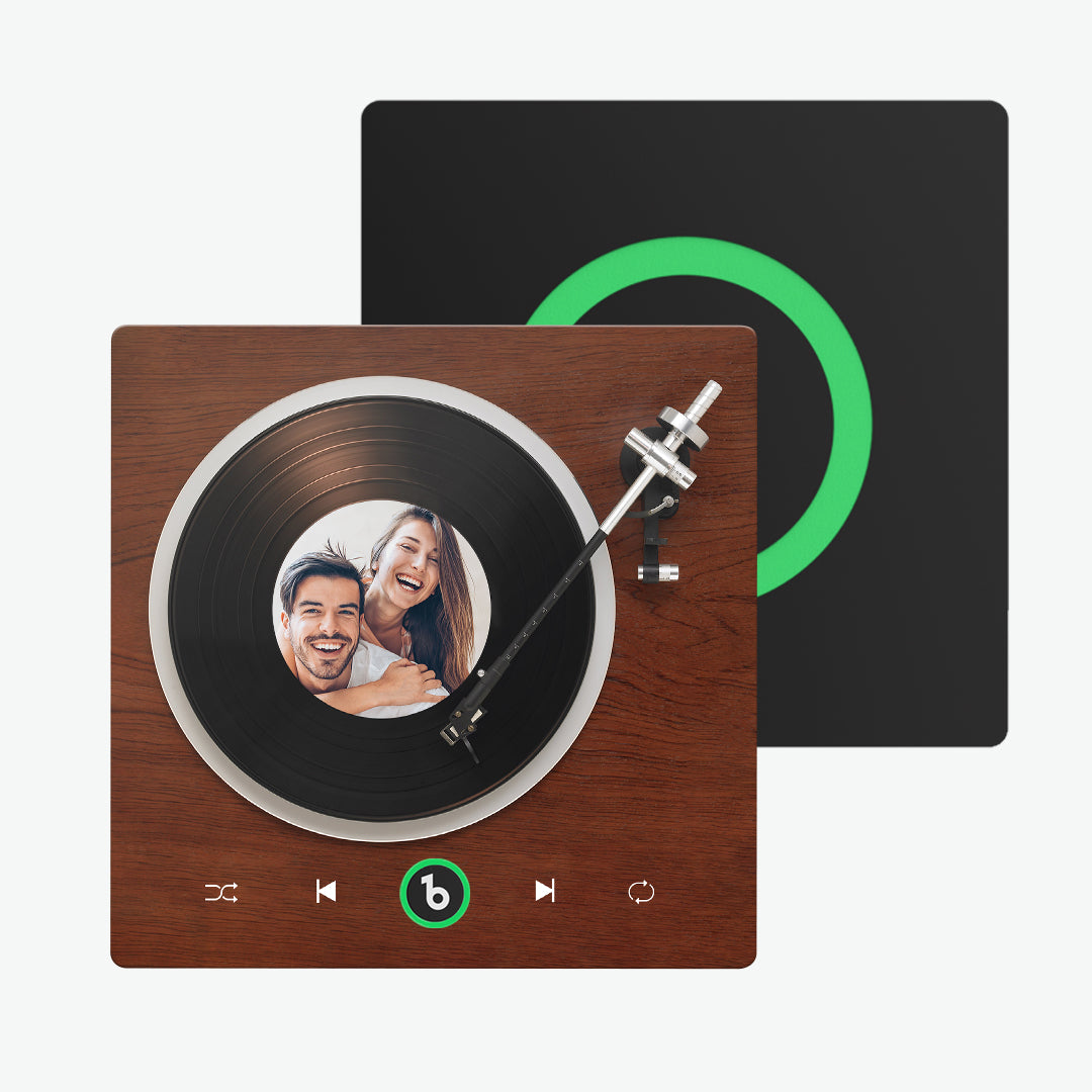 Imán de Nevera Personalizado Estilo Tocadiscos Regalo Único para Pareja