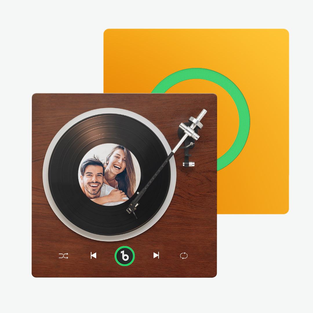 Imán de Nevera Personalizado Estilo Tocadiscos Regalo Único para Pareja