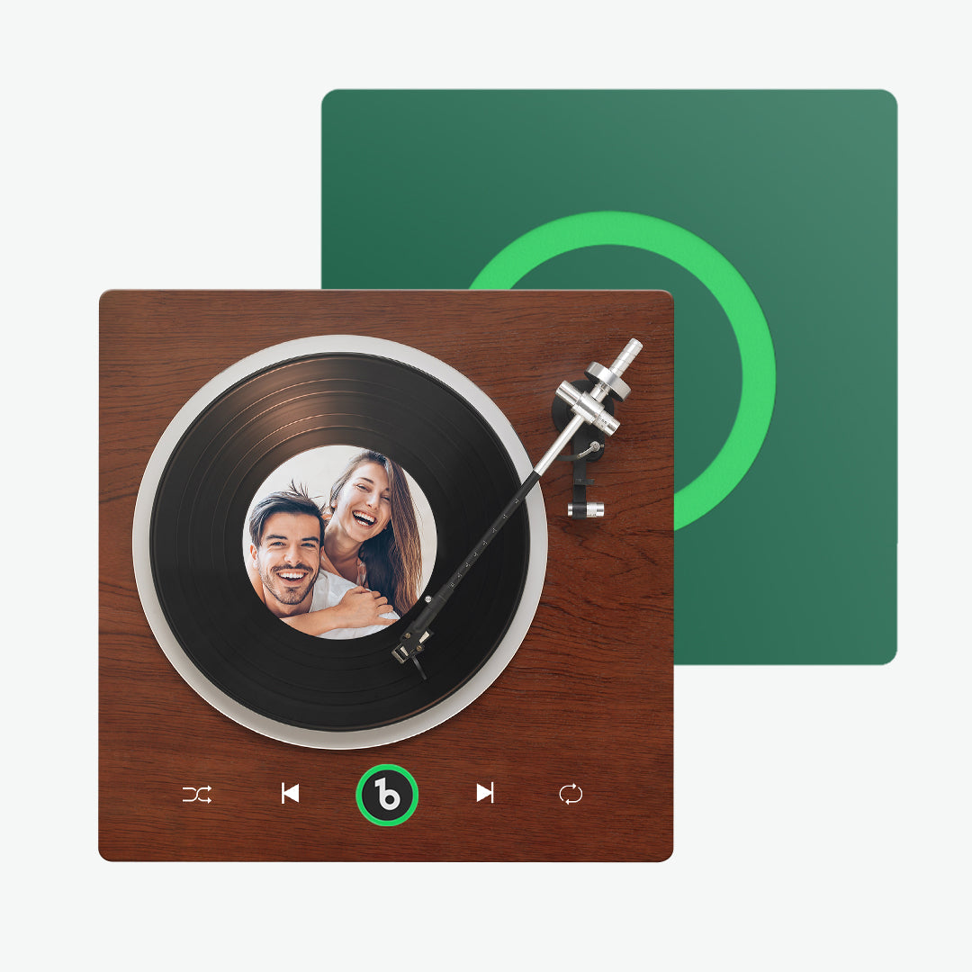 Imán de Nevera Personalizado Estilo Tocadiscos Regalo Único para Pareja