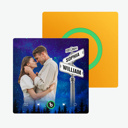 Imán de nevera personalizado estilo cartel musical regalo único para pareja