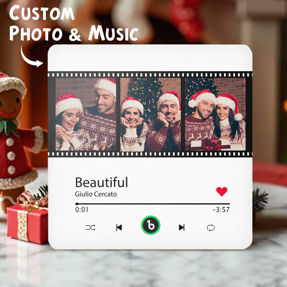 Imán de Nevera Personalizado con Música y Foto Regalo Único para Parejas