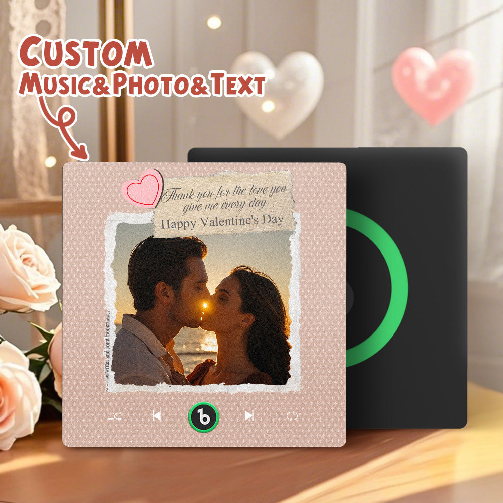 Imán de nevera personalizado con foto y texto corazón regalo San Valentín