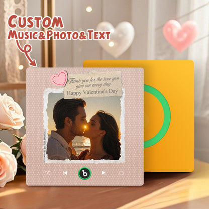 Imán de nevera personalizado con foto y texto corazón regalo San Valentín