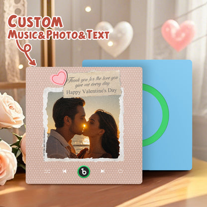 Imán de nevera personalizado con foto y texto corazón regalo San Valentín