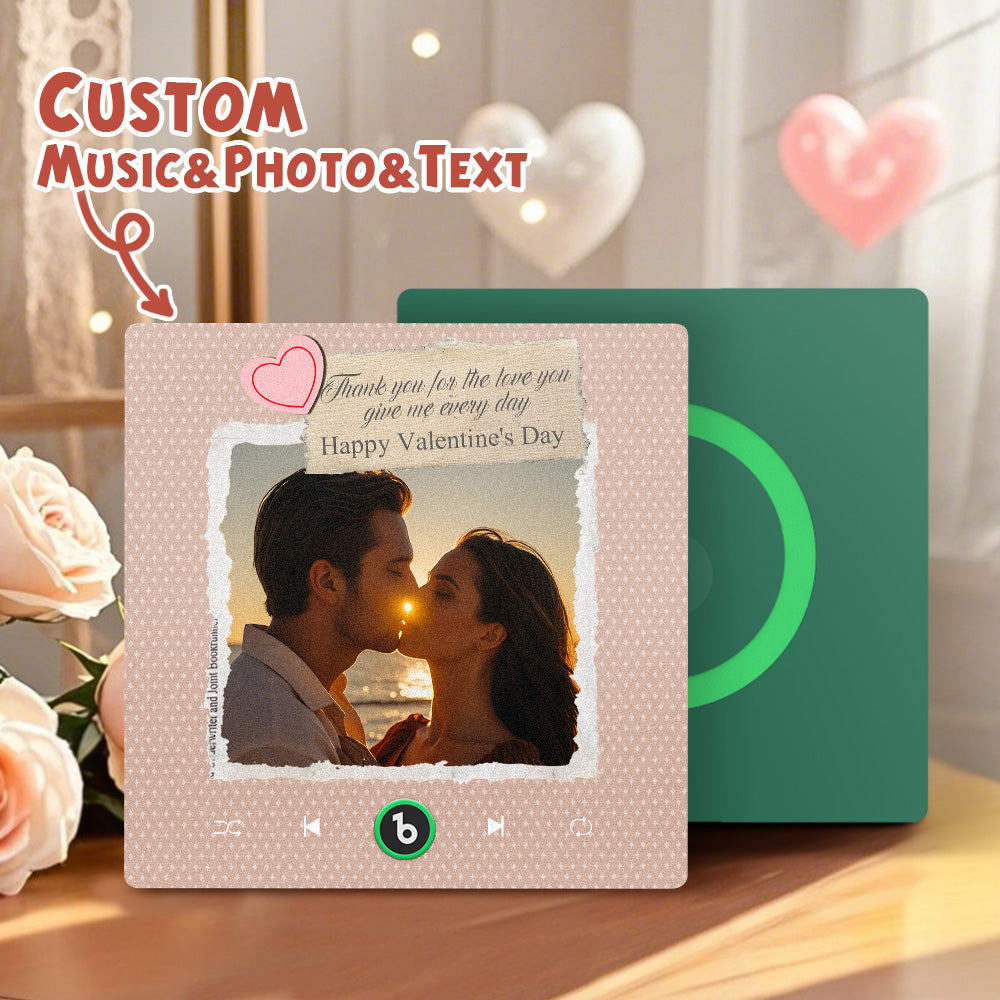 Imán de nevera personalizado con foto y texto corazón regalo San Valentín